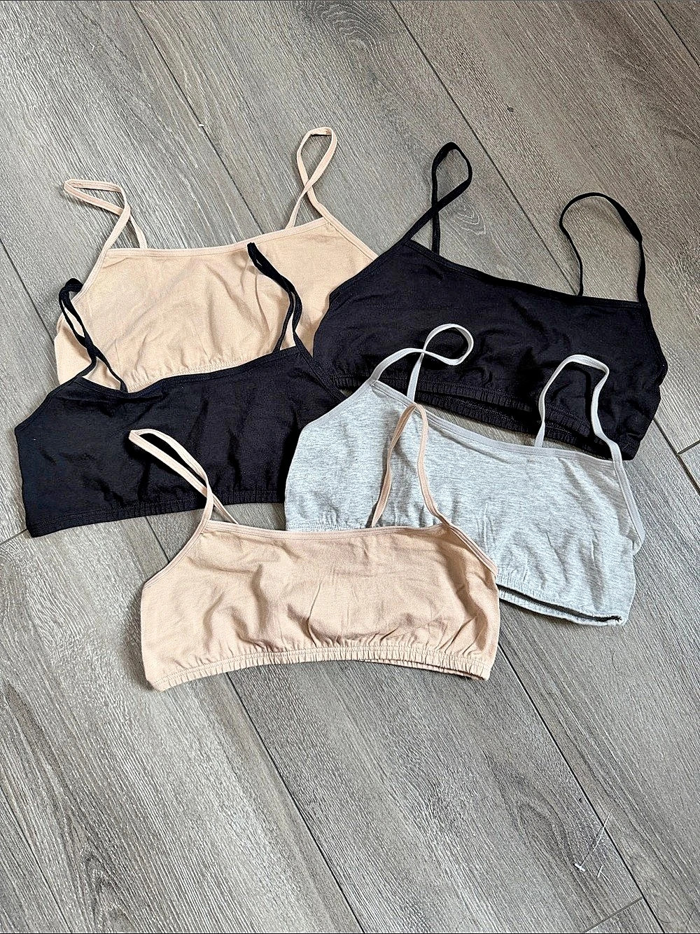 5-Piece Bandeau Set in Black & Pink